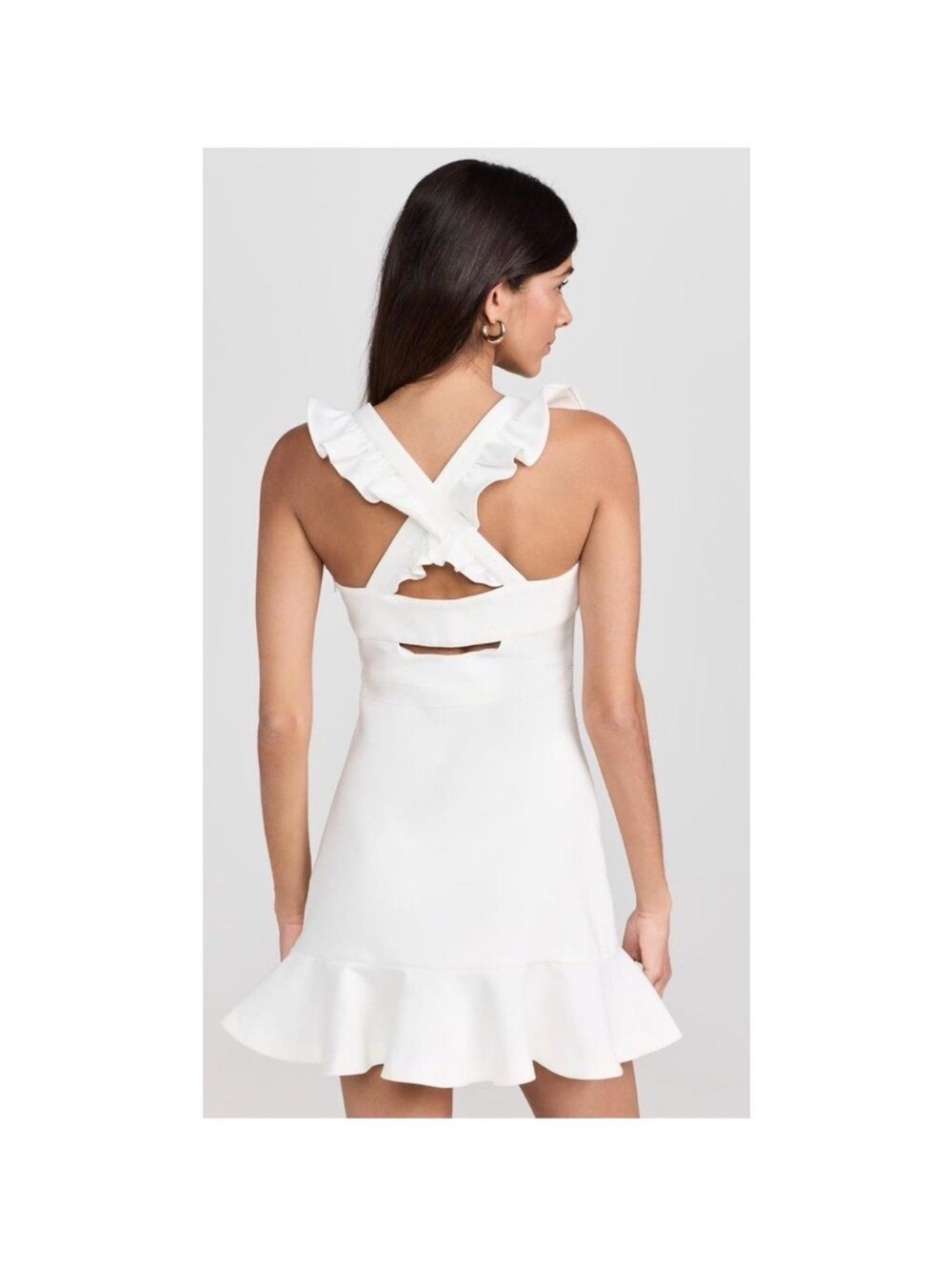 Likely White Ruffle-Shoulder Mini Dress - Picture 5 of 8
